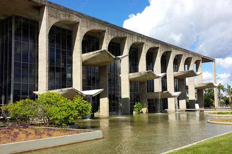 Classic brutalism government architecture of Brasilia