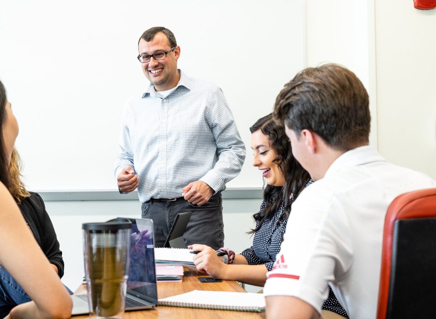 Students and professor