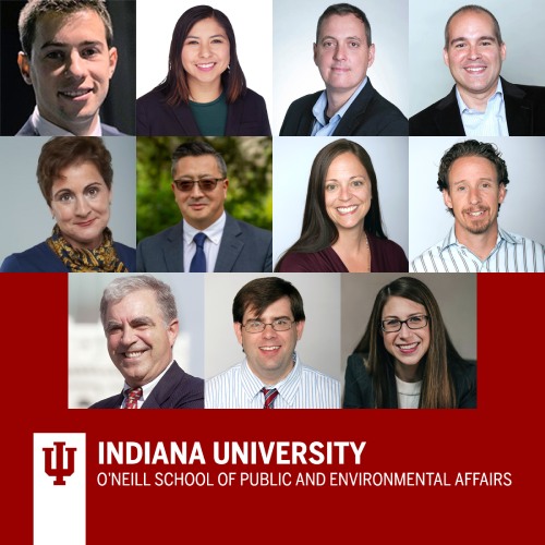 Group collage of heads that reads IU O'Neill School
